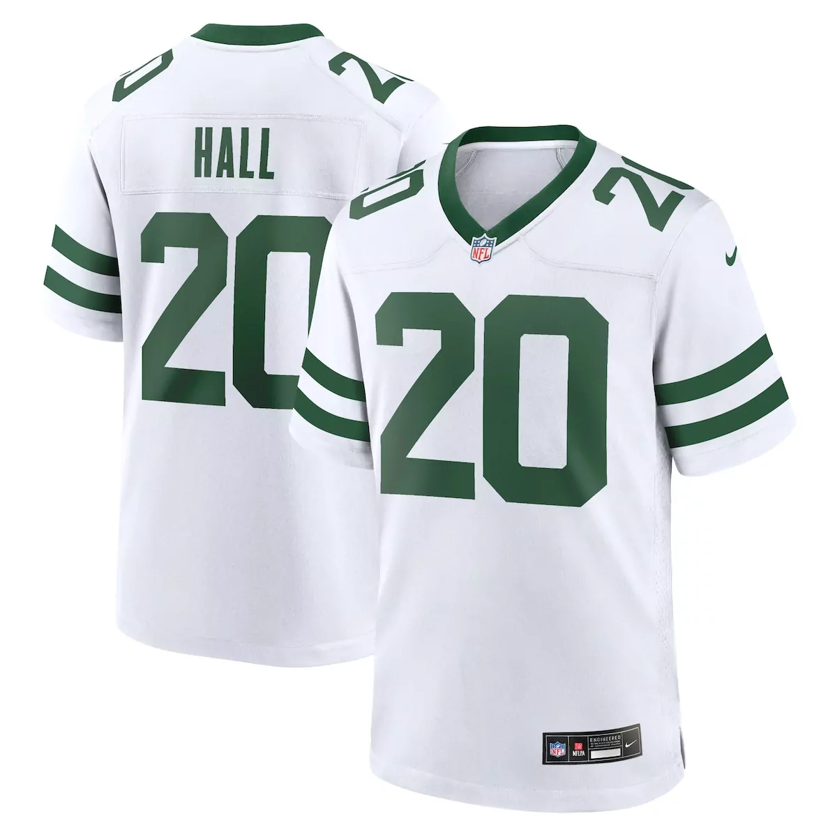 Breece Hall 20 New York Jets Jersey White Men Stitched Alternate Green Legacy Game