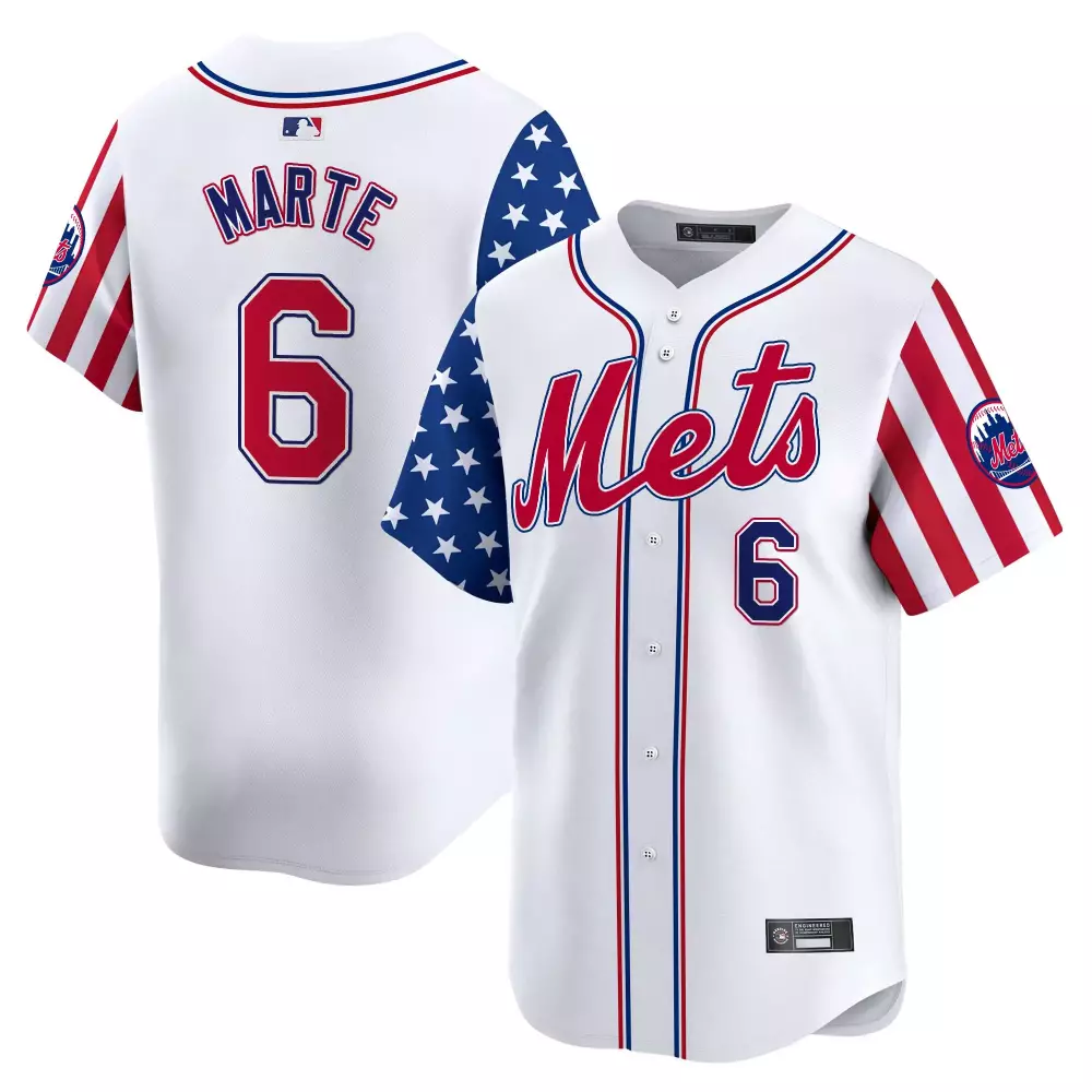 Marte Independence 6 Jersey White City Connect New York Mets Men Authentic Split