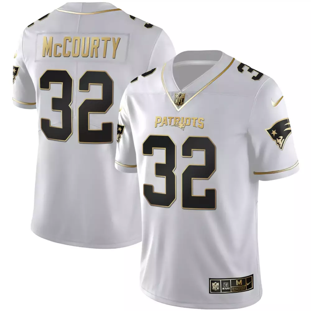Devin Mccourty 32 Jersey White New England Patriots Men Authentic Alternate Gold