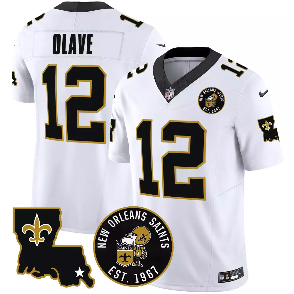 Chris Olave 12 New Orleans Saints Jersey White Gothic Sin City Men Stitched Alternate