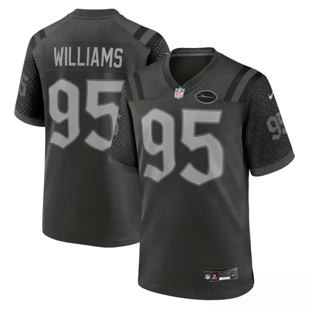 Quinnen Williams 95 Jersey Black Gotham City Football Kansas Chiefs Men Stitched