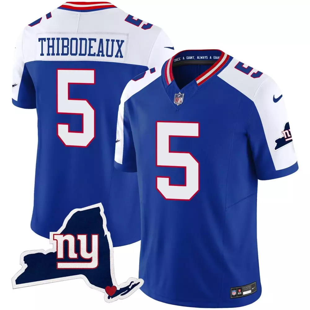 Kayvon Thibodeaux 5 Jersey Blue Null New York Giants Men White Red Alternate Limited