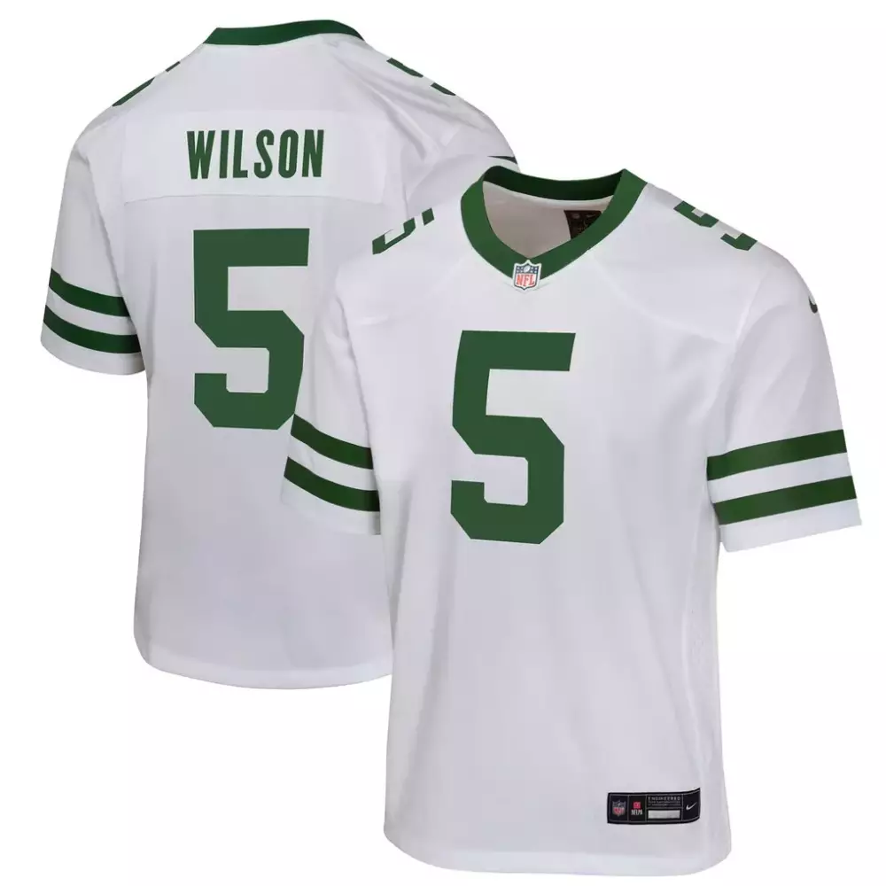 Garrett Wilson 5 New York Jets Jersey White Men Replica Alternate Green Game