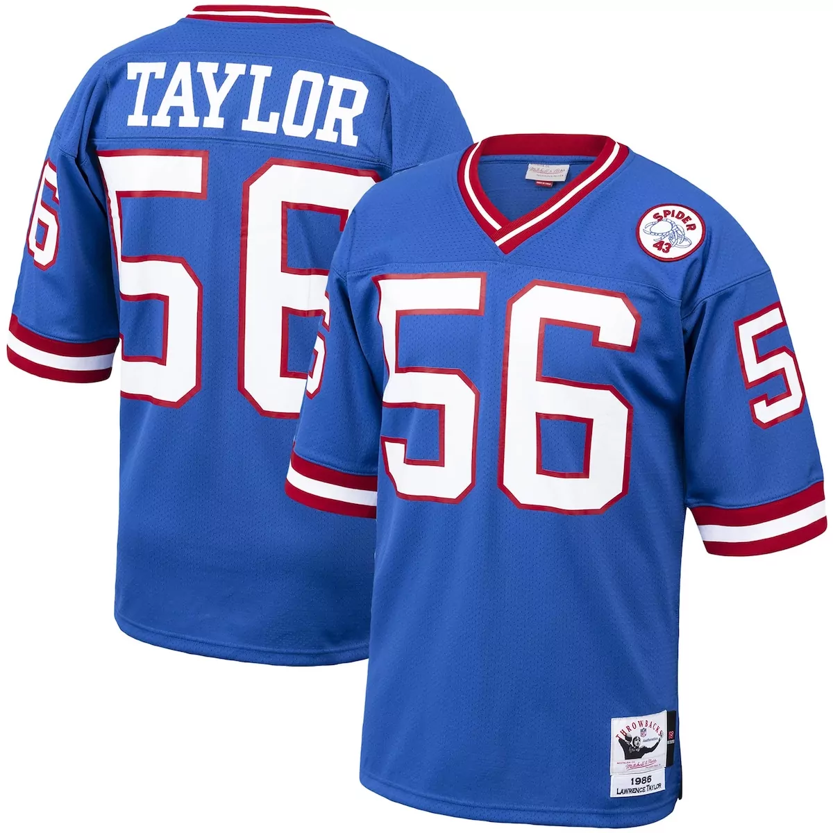 Lawrence Taylor 56 Jersey Royal Blue New York Giants Spider 43 1986 Men Stitched