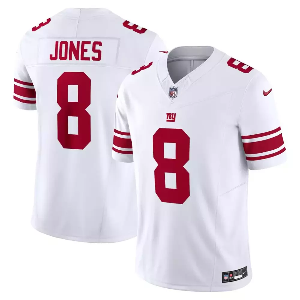 Daniel Jones 8 New York Giants Jersey White Men Authentic Alternate Red Vapor Limited