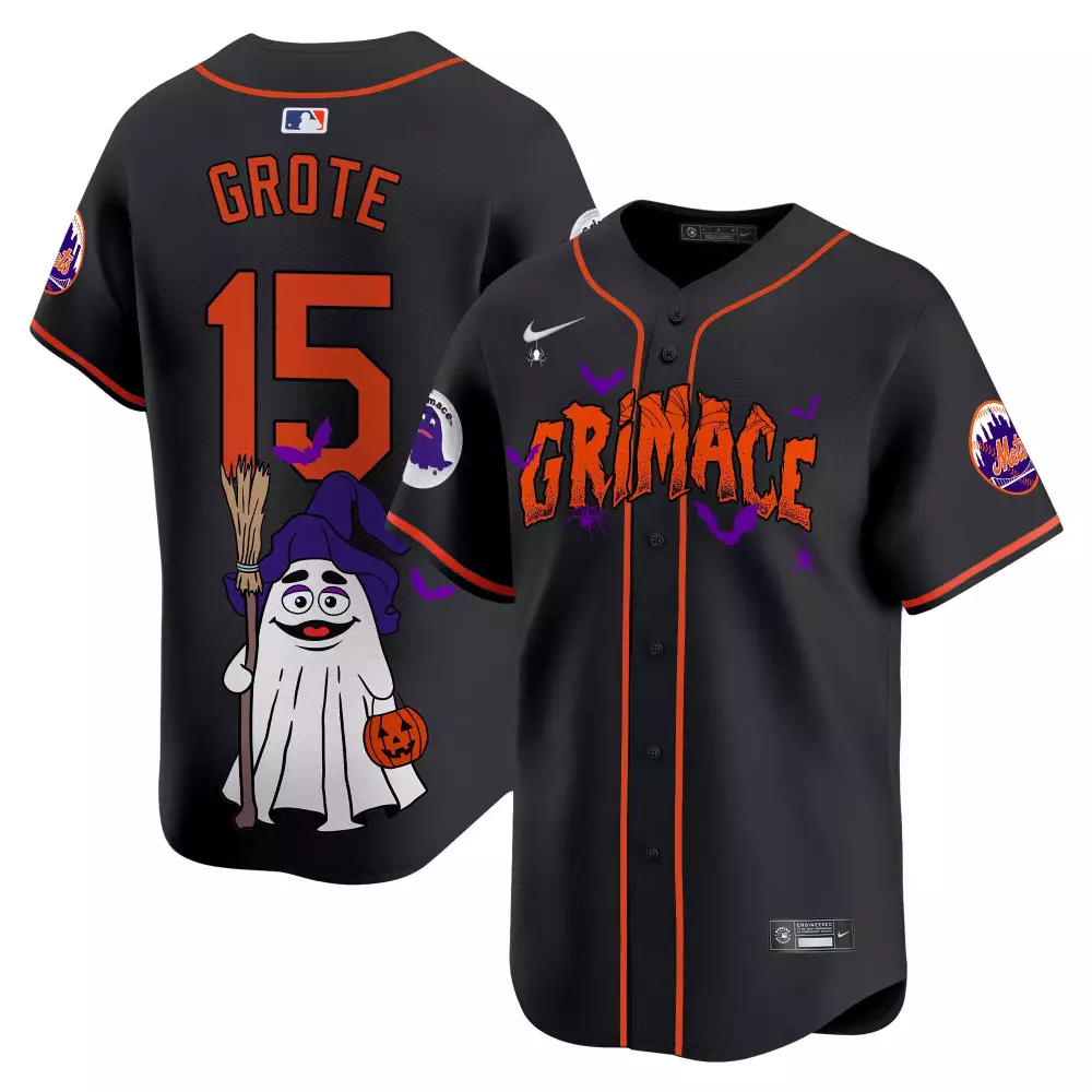Jerry Grote 15 New York Mets Jersey Black Halloween Men Authentic Alternate Custom Design