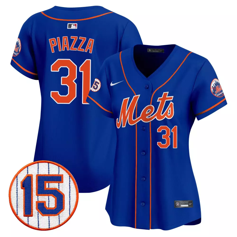 Mike Piazza 31 New York Mets Jersey Royal Blue Men Authentic Orange White Vapor Premier