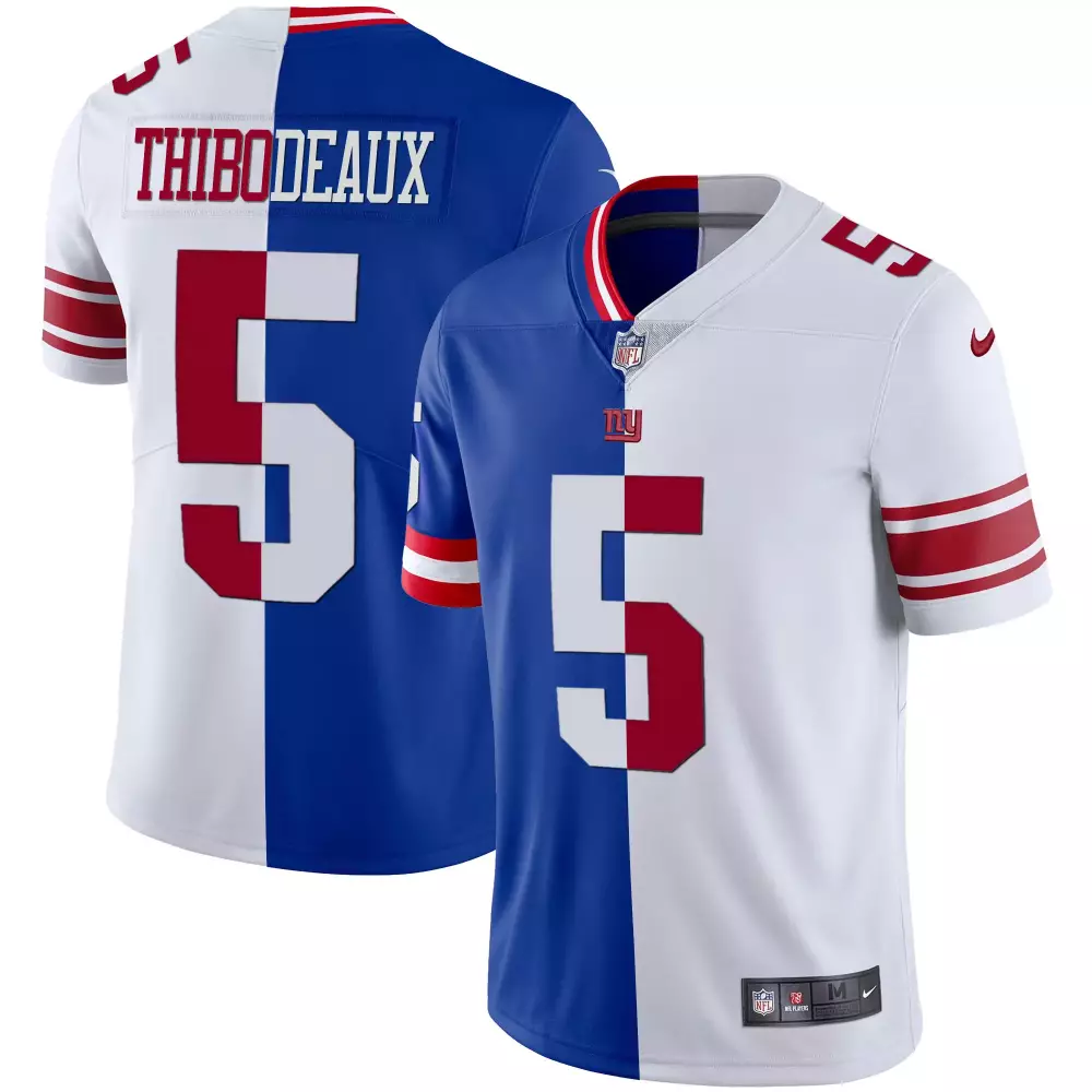 Kayvon Thibodeaux 5 Jersey Blue New York Giants Men Stitched Split Design White Red