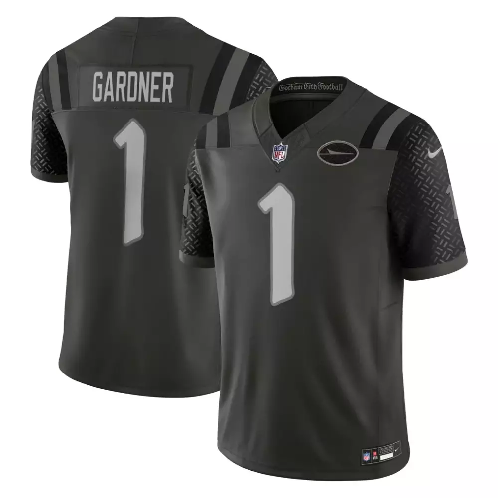 Sauce Gardner 1 Carolina Panthers Jersey Black Gotham City Football Men Authentic