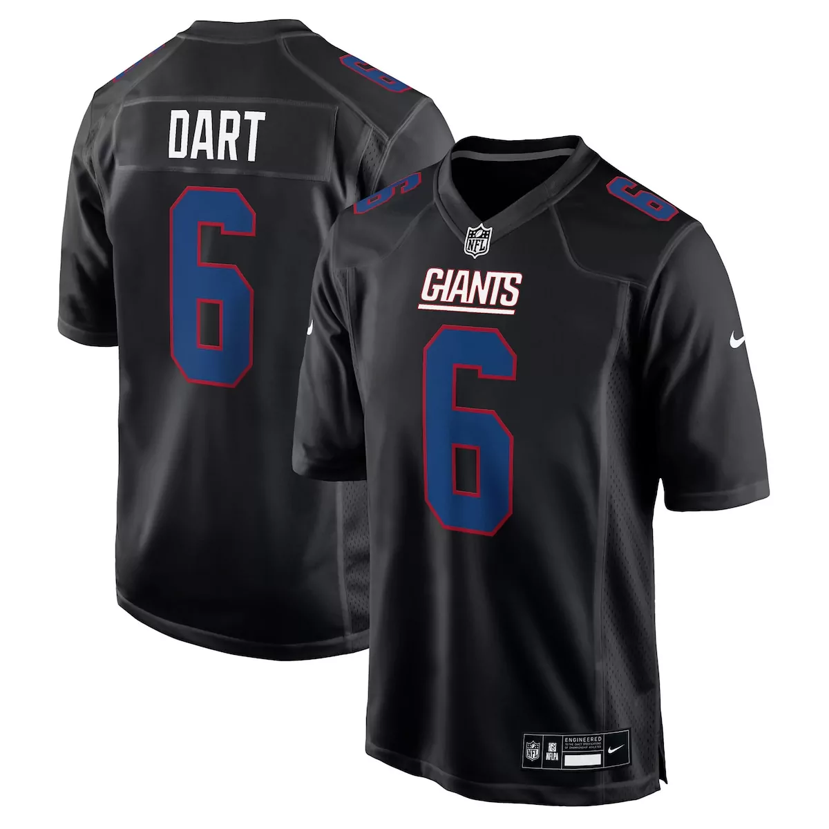 Jaxson Dart 6 New York Giants Jersey Black Men Stitched Alternate Red Blue Fashion