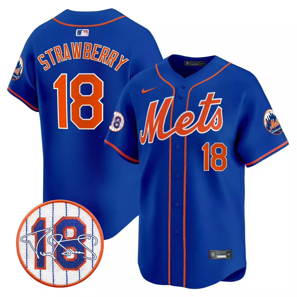 Darryl Strawberry 18 Jersey Blue New York Mets Men Authentic Orange White Vapor Premier