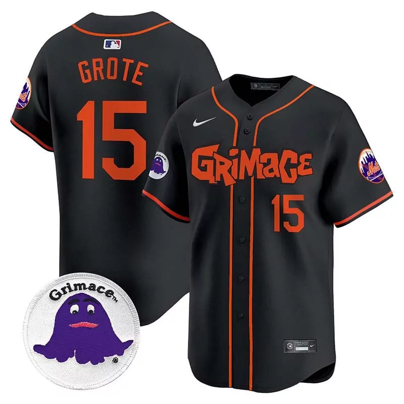 Jerry Grote 15 New York Mets Jersey Black Grimace Men Authentic Alternate Orange