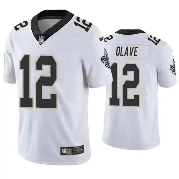 Chris Olave 12 New Orleans Saints Jersey White Men Authentic Alternate Black Gold