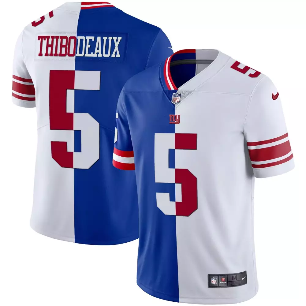 Kayvon Thibodeaux 5 Jersey Blue New York Giants Men Authentic Split Design White