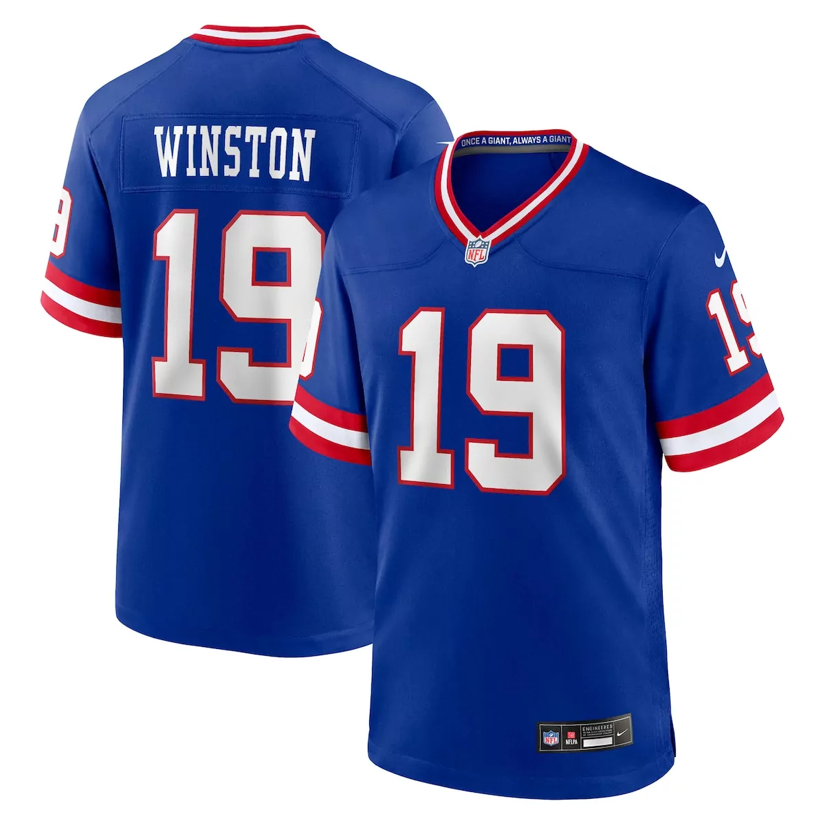Jameis Winston 19 New York Giants Jersey Blue Null Men Red White Alternate Game