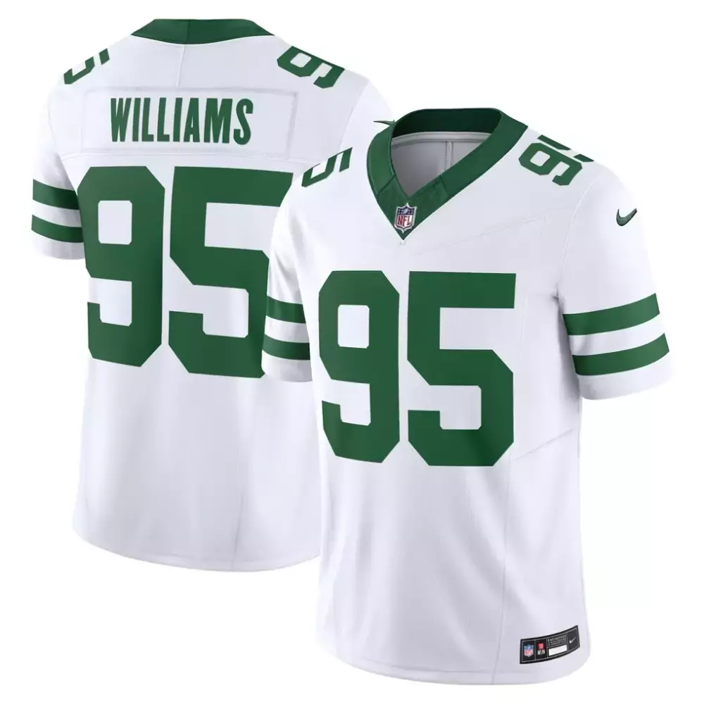 Quinnen Williams 95 New York Jets Jersey White Men Stitched Alternate Green Vapor