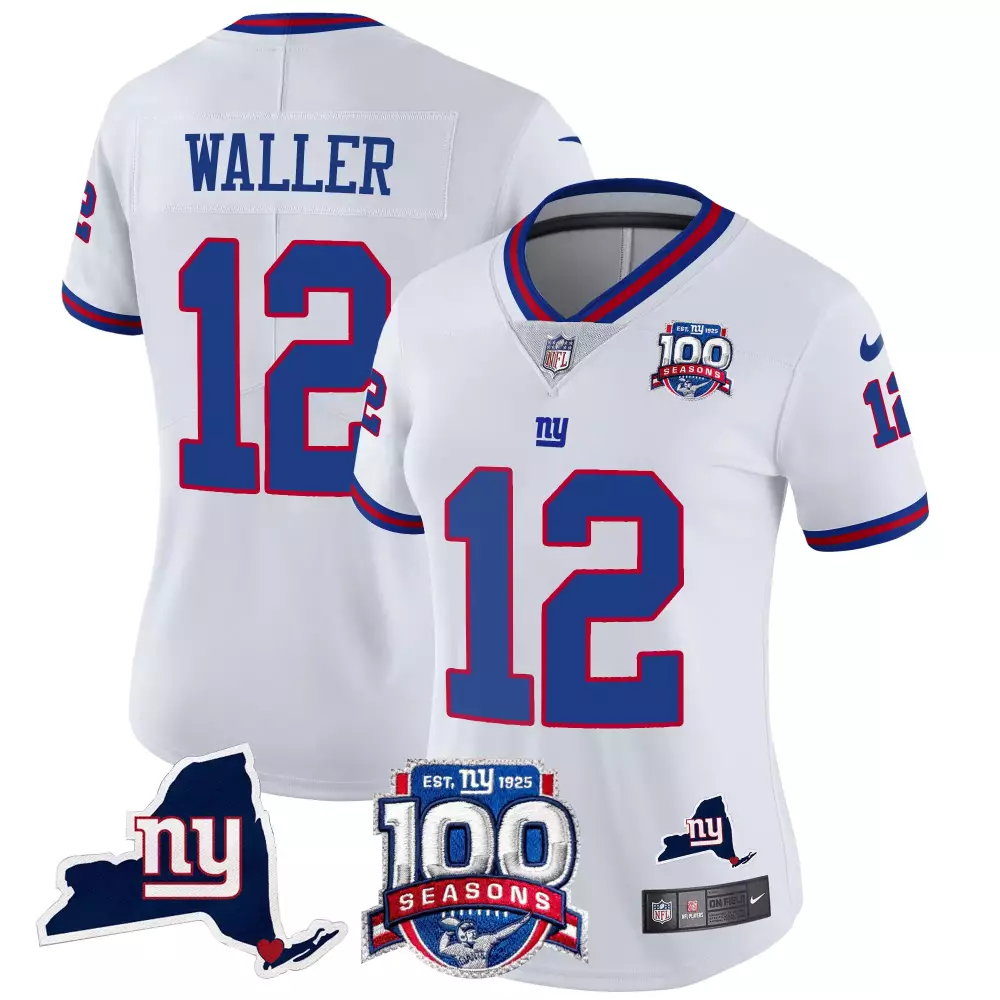 Darren Waller 12 New York Giants Jersey White NFL 100 Seasons Women Limited Alternate