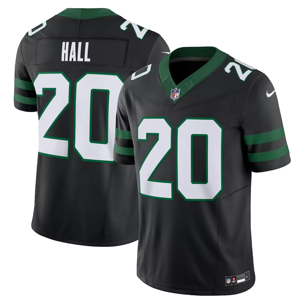 Breece Hall 20 New York Jets Jersey Black Men Stitched Alternate Green White Legacy