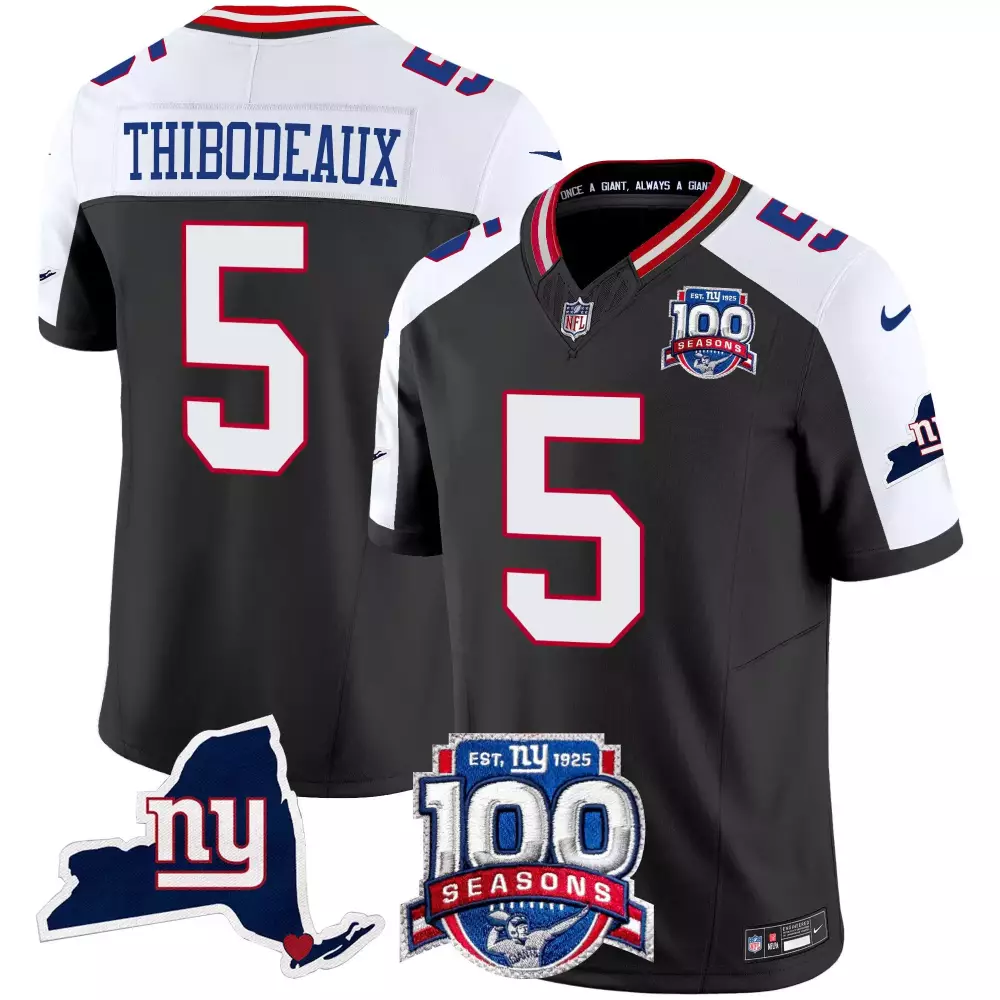Kayvon Thibodeaux 5 Jersey Black New York Giants 100 Seasons Men Vapor Alternate