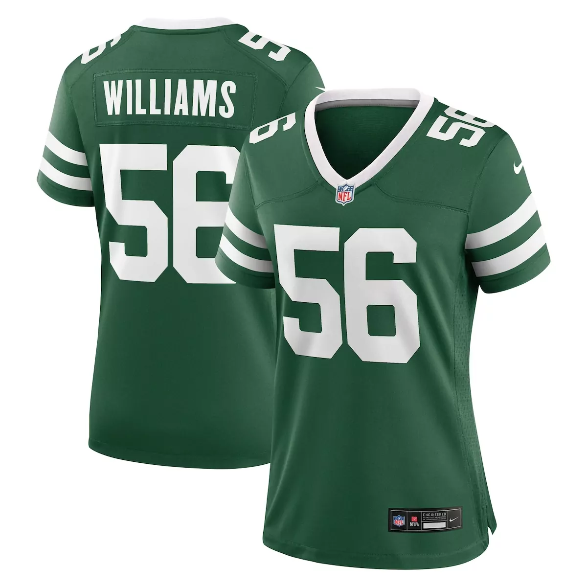 Isaiah Williams 56 New York Jets Jersey Green Women Stitched White Legacy Game