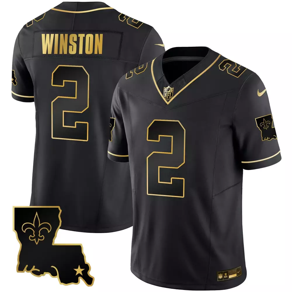 Jameis Winston 2 Jersey Black Gothic Sin City New Orleans Saints Men Authentic Alternate