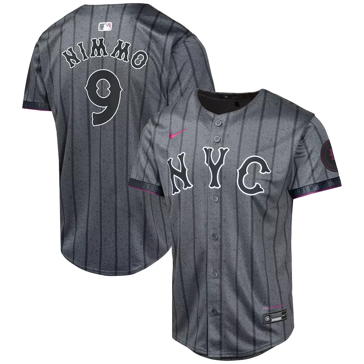 Brandon Nimmo 9 New York Mets Jersey Gray City Connect Men Authentic Alternate Custom Design