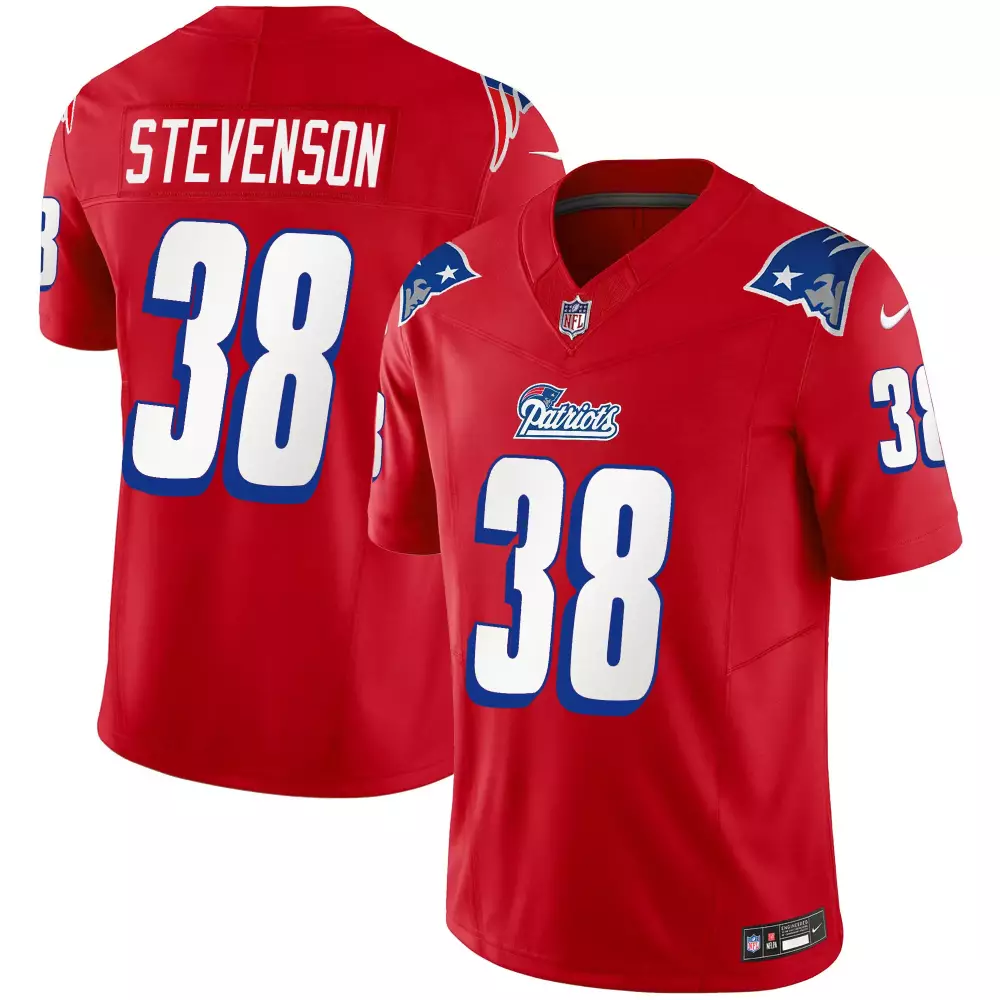 Rhamondre Stevenson 38 Jersey Red New England Patriots Men Authentic Alternate Blue