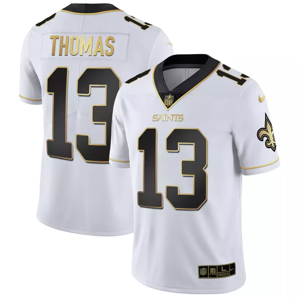 Michael Thomas 13 Jersey White New Orleans Saints Men Vapor Alternate Black Gold