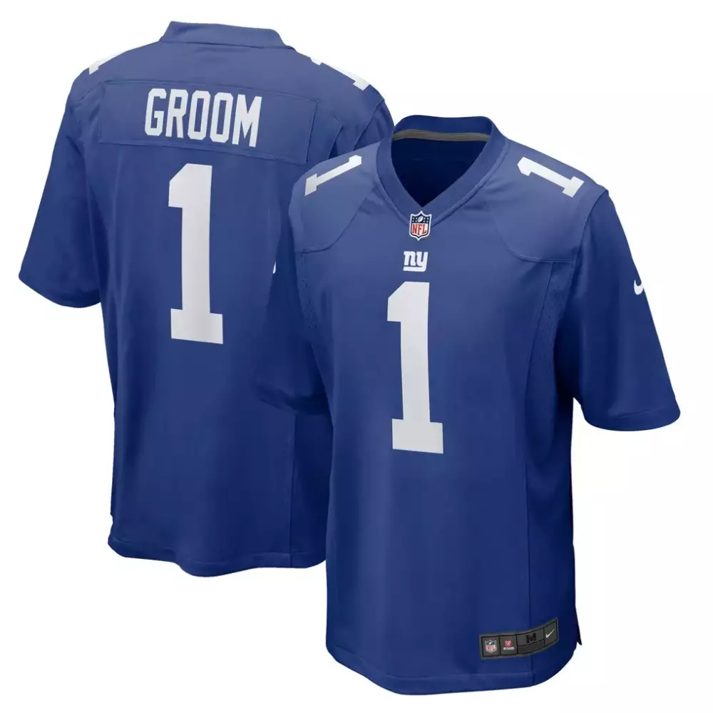 Groom 1 New York Giants Jersey Blue Men Standard White Game