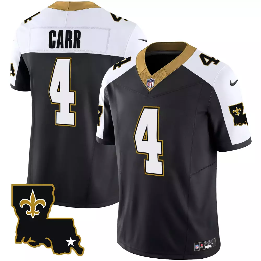 Derek Carr 4 New Orleans Saints Jersey Black City Connect Men Limited Alternate Custom Design