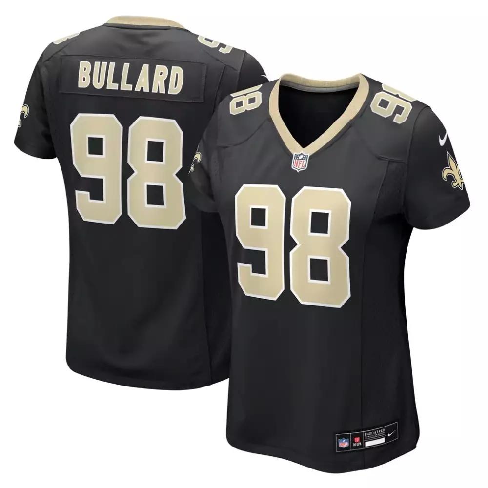 Jonathan Bullard 98 Jersey Black New Orleans Saints Men Authentic Gold Game