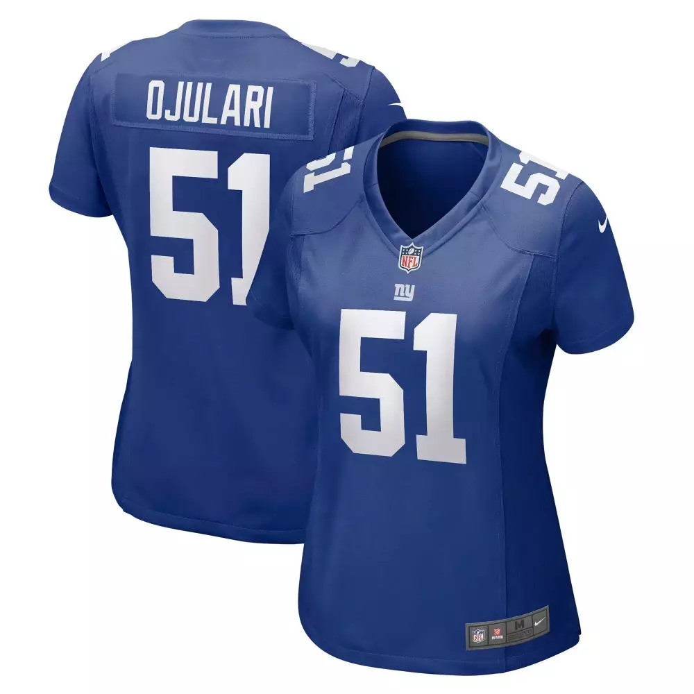 Azeez Ojulari 51 New York Giants Jersey Blue Women Replica White All Stitched