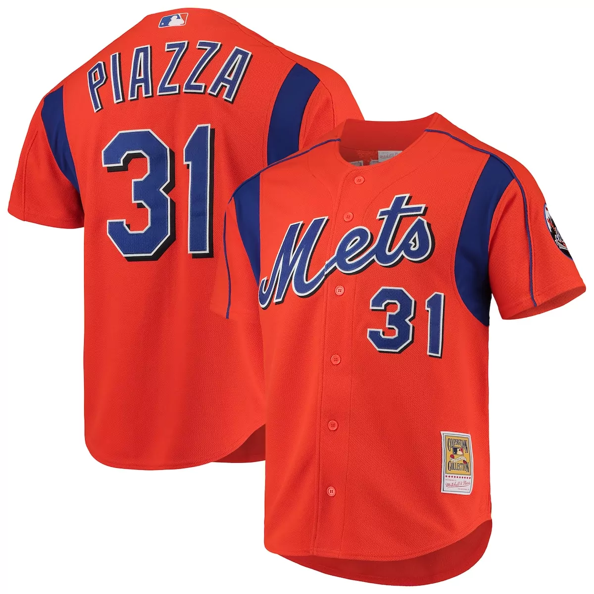 Mike Piazza 31 New York Mets Jersey Orange Gothic Sin City Men Stitched Alternate