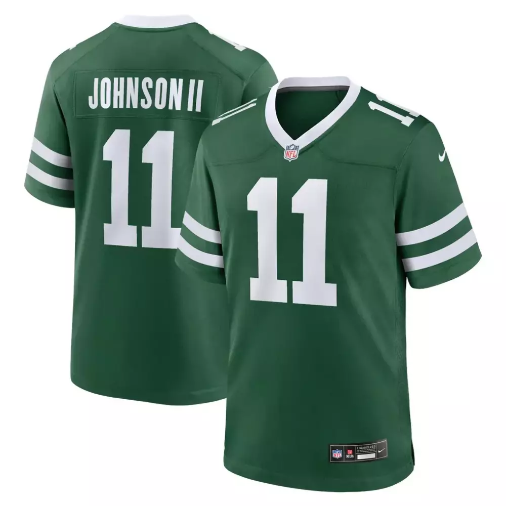 Jermaine Johnson Ii 11 Jersey Green New York Jets Men Authentic White Game Legacy