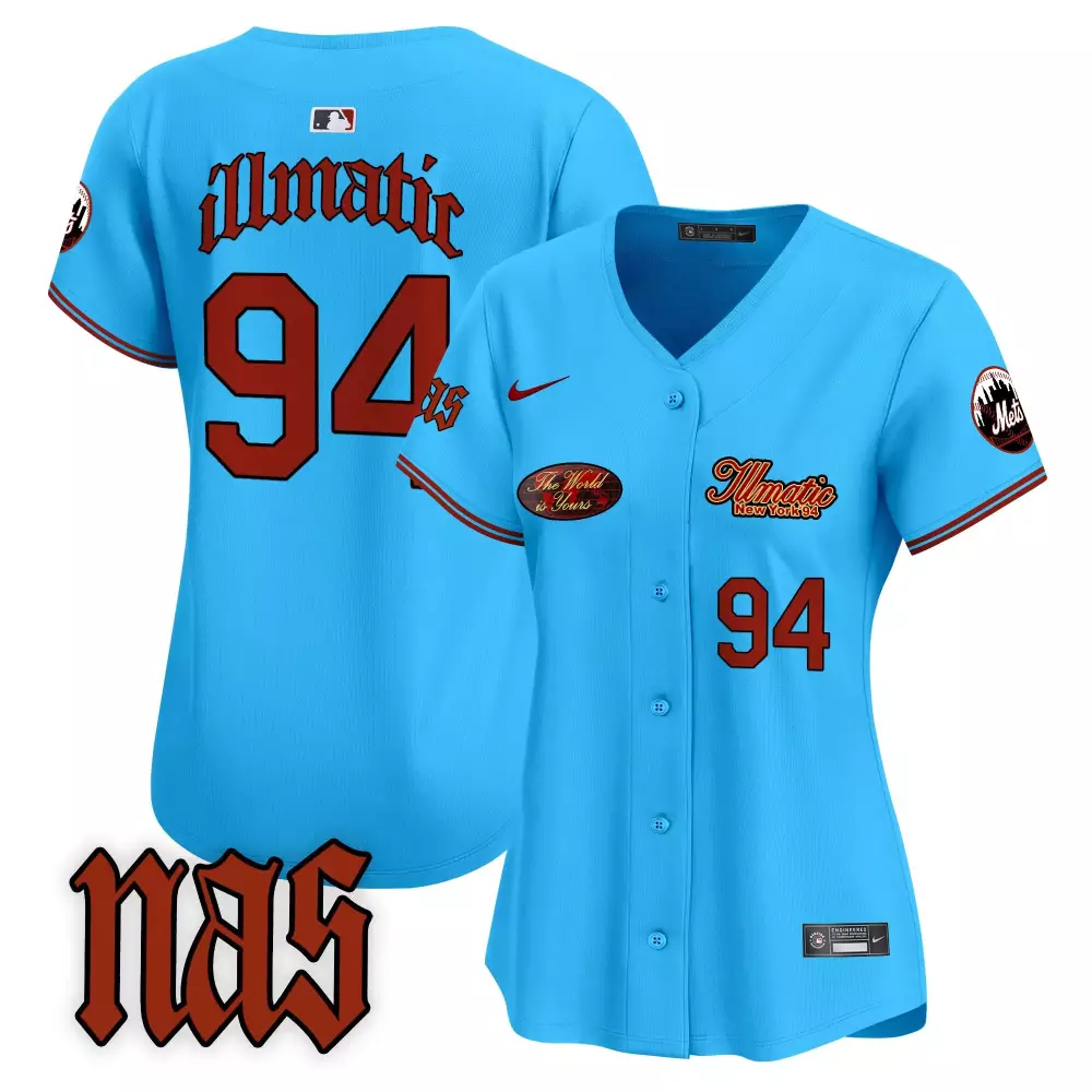 Illmatic Nas 94 New York Mets Jersey Blue World Is Yours Women Stitched Alternate