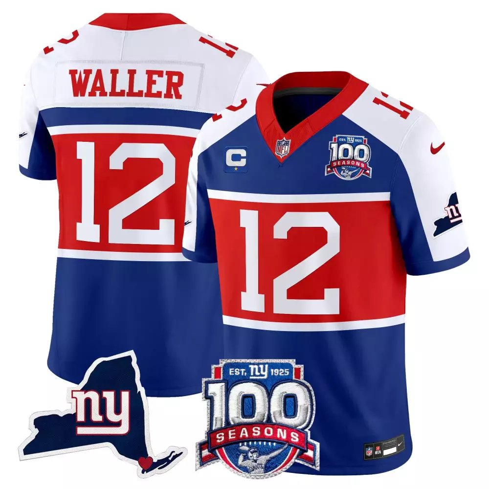Darren Waller 12 New York Giants Jersey Blue 100 Seasons Men Authentic Alternate