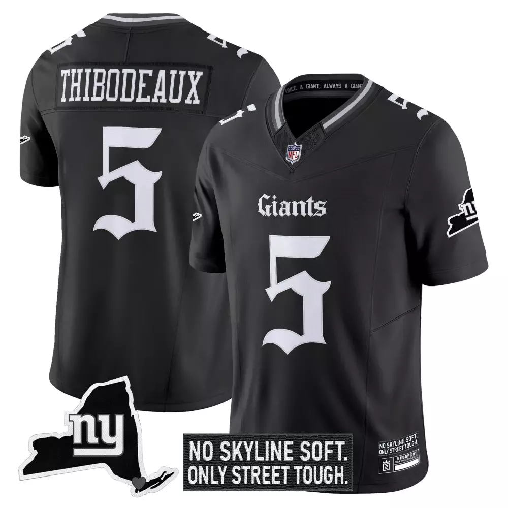 Kayvon Thibodeaux 5 Jersey Black Gothic Sin City New York Giants Men Vapor Alternate