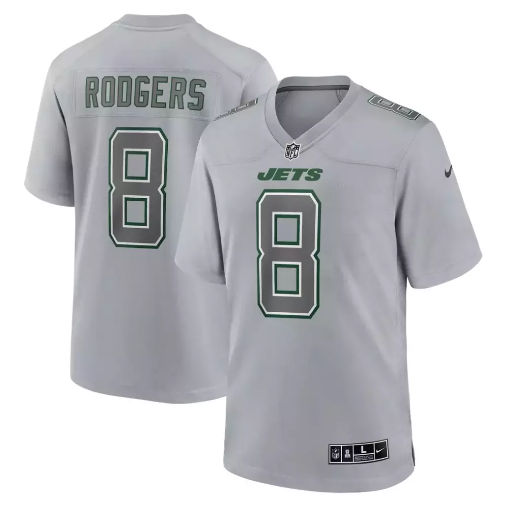 Aaron Rodgers 8 New York Jets Jersey Gray Men Stitched Alternate Green White Fashion