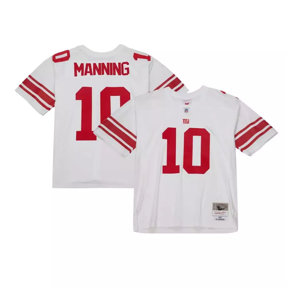 Eli Manning 10 New York Giants Jersey White Men Stitched Red Legacy Replica
