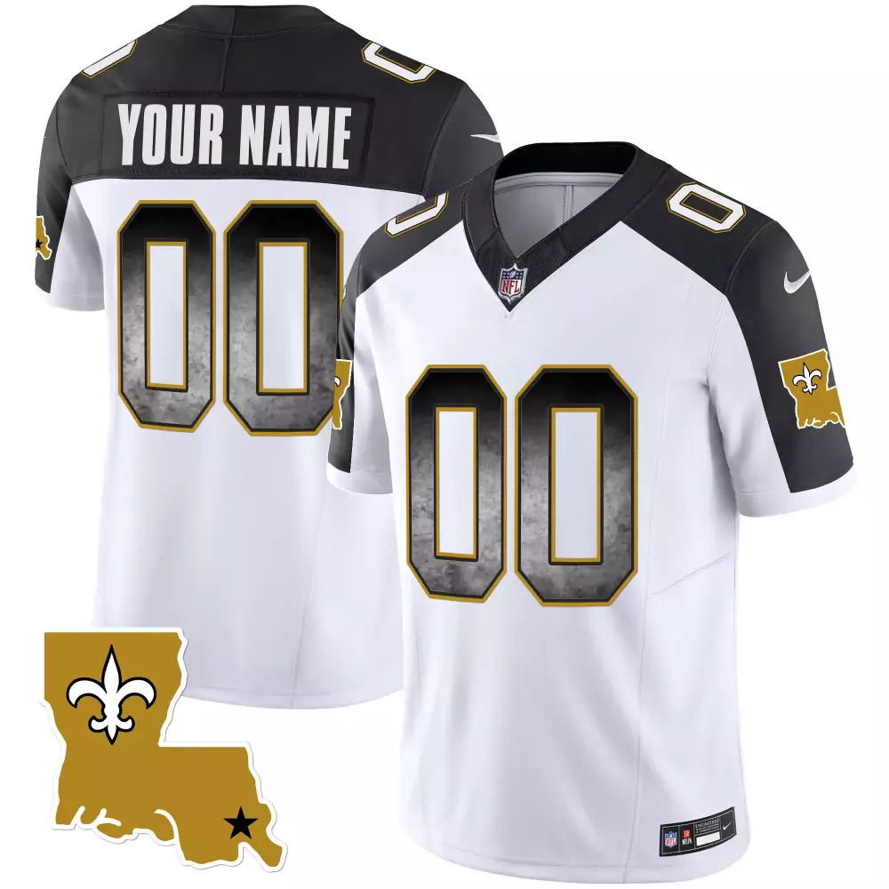 Custom New Orleans Saints Jersey White City Connect Men Authentic Alternate Design