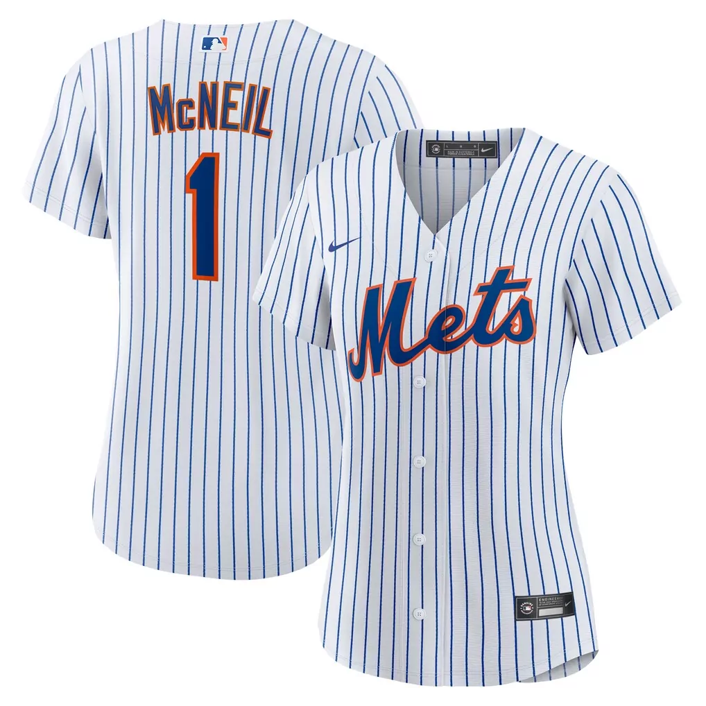 Jeff Mcneil 1 New York Mets Jersey White Women Stitched Blue Orange Home Replica