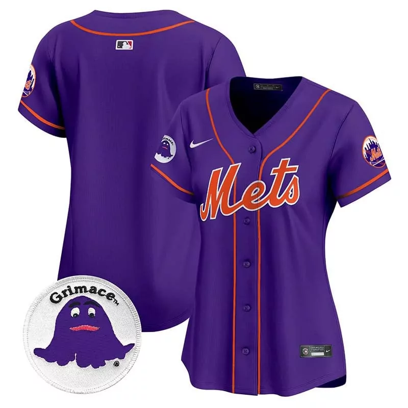 Pinstripe Grimace New York Mets Jersey Purple Women Nike Alternate Orange Vapor Premier