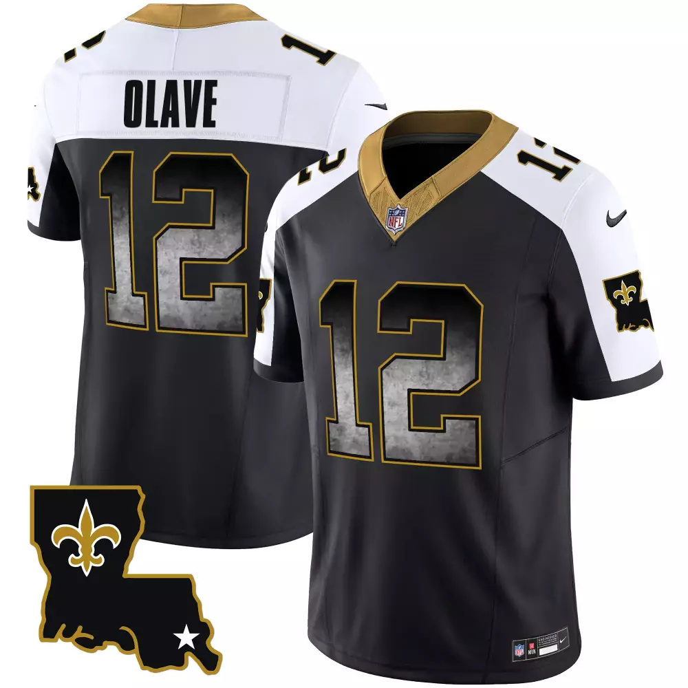 Chris Olave 12 New Orleans Saints Jersey Black Gothic Sin City Men Authentic Alternate