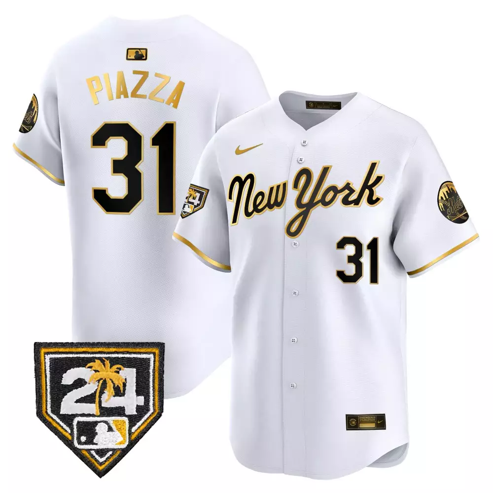 Mike Piazza 31 New York Mets Jersey White City Connect Men Authentic Custom Design