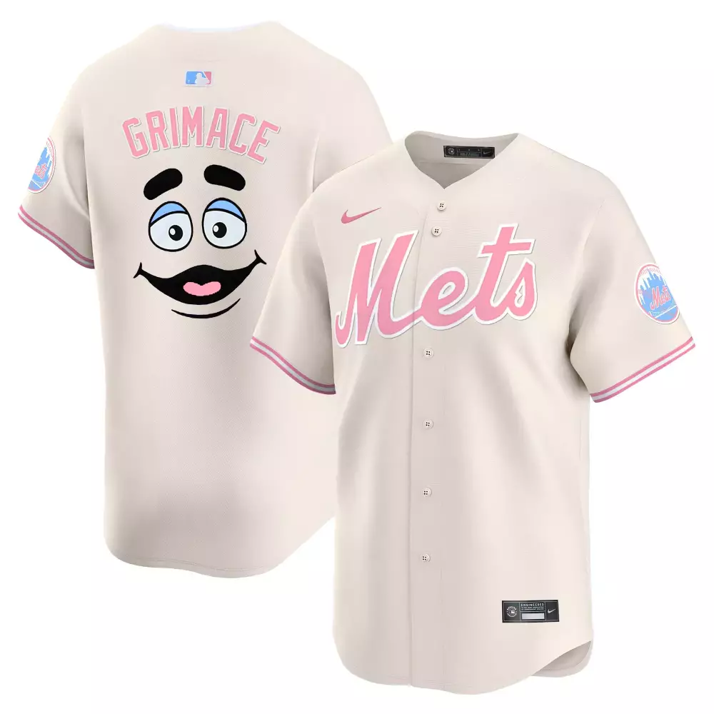 Grimace Bubblegum New York Mets Jersey Cream Men Authentic Alternate Custom Design