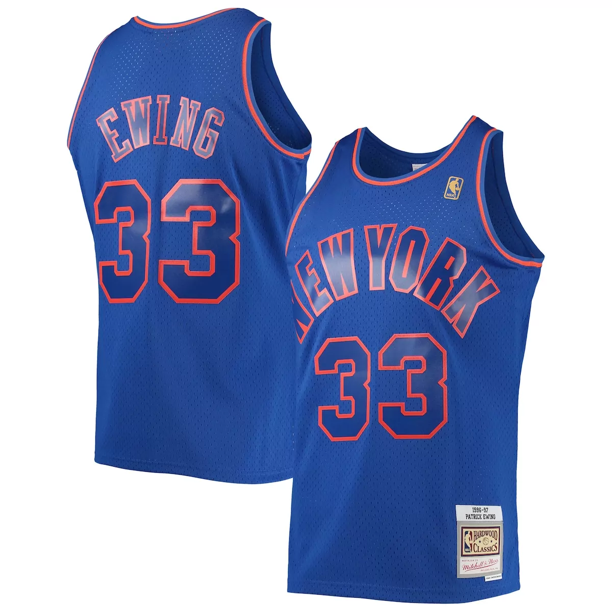 Patrick Ewing 33 New York Knicks Jersey Blue Hardwood Classics 1996 Men Stitched