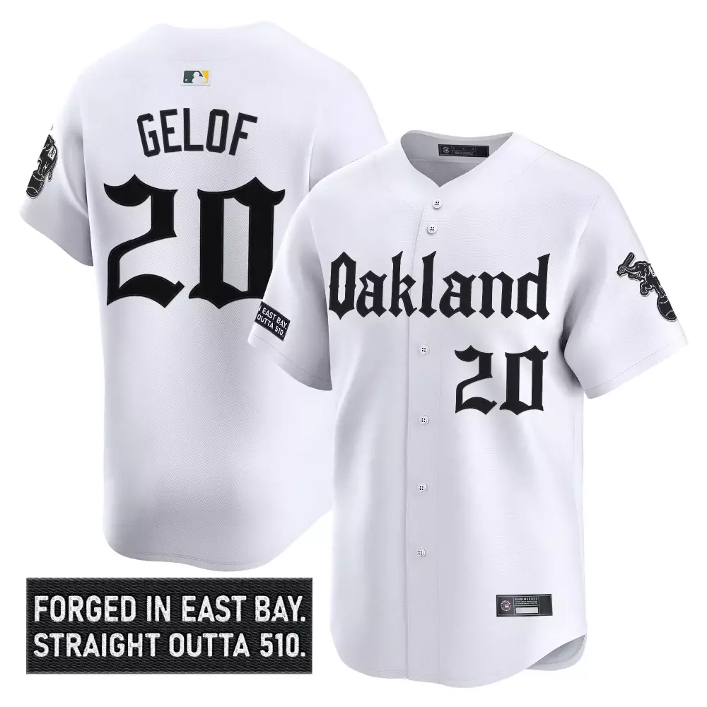 Gelof Oakland 20 Jersey White City Connect Athletics Men Authentic Black Stitched