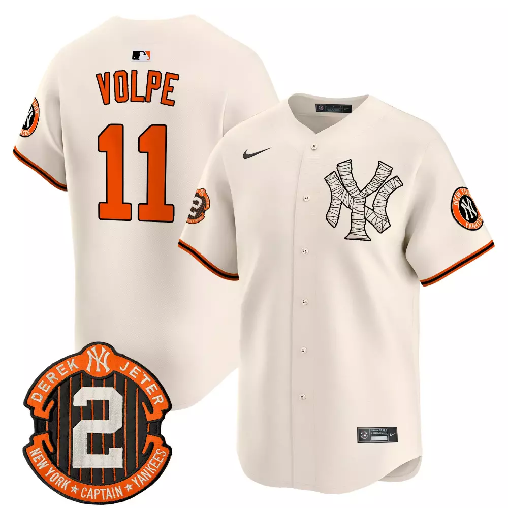 Anthony Volpe 11 New York Yankees Jersey Cream Mummy Men Authentic Alternate Orange