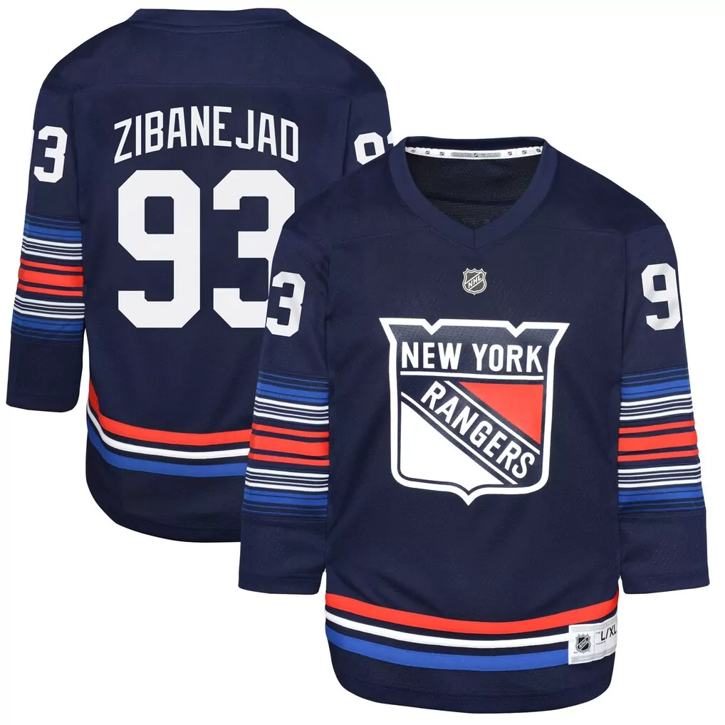 Mika Zibanejad 93 Jersey Navy Blue New York Rangers Men Stitched Red White Alternate