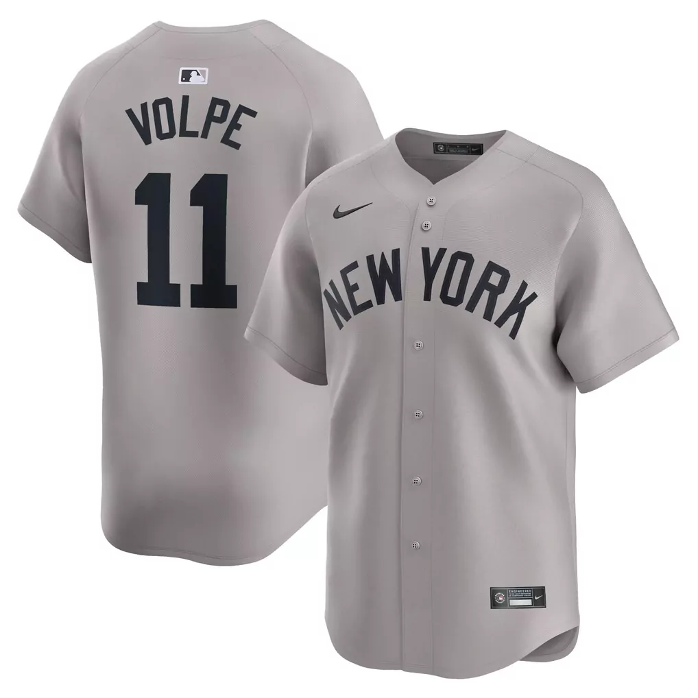 Anthony Volpe 11 New York Yankees Jersey Gray Men Authentic Alternate Navy Away Limited